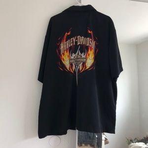 🤎 OVERSIZED HARLEY DAVIDSON BUTTON UP